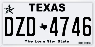TX license plate DZD4746