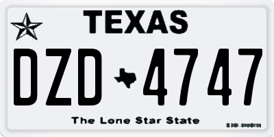TX license plate DZD4747