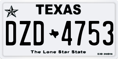 TX license plate DZD4753