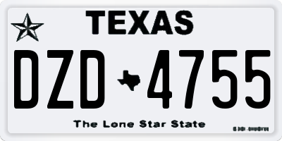 TX license plate DZD4755