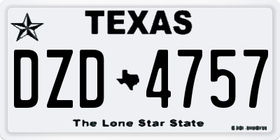 TX license plate DZD4757