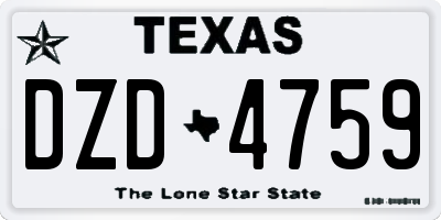 TX license plate DZD4759