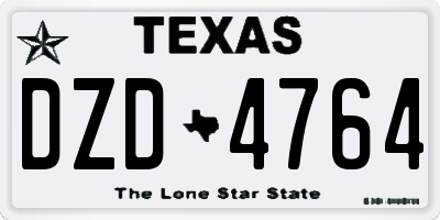 TX license plate DZD4764