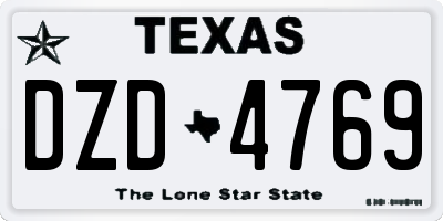 TX license plate DZD4769