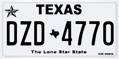 TX license plate DZD4770