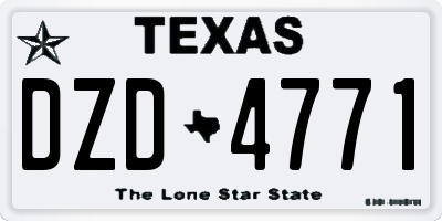 TX license plate DZD4771