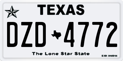 TX license plate DZD4772