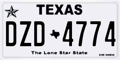 TX license plate DZD4774