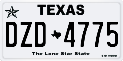 TX license plate DZD4775