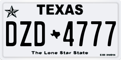 TX license plate DZD4777