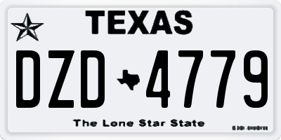 TX license plate DZD4779