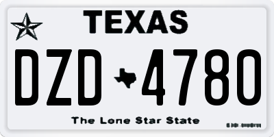 TX license plate DZD4780