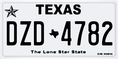 TX license plate DZD4782