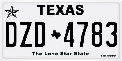TX license plate DZD4783