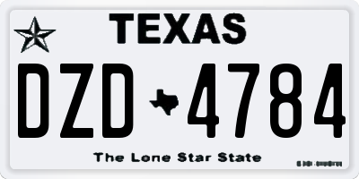TX license plate DZD4784