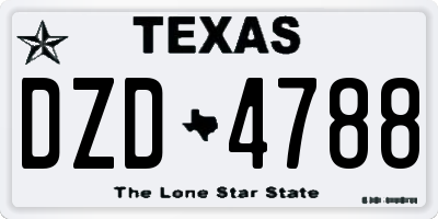 TX license plate DZD4788