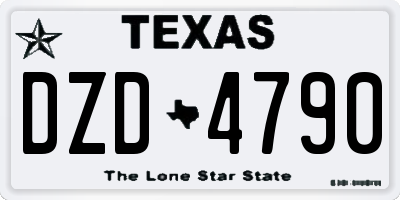 TX license plate DZD4790