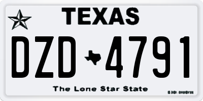 TX license plate DZD4791