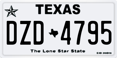 TX license plate DZD4795