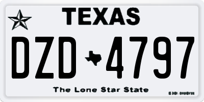 TX license plate DZD4797