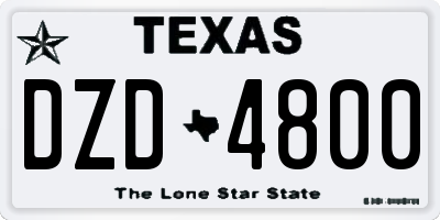 TX license plate DZD4800