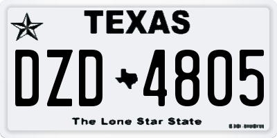 TX license plate DZD4805