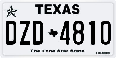 TX license plate DZD4810