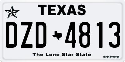 TX license plate DZD4813