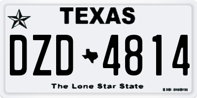 TX license plate DZD4814