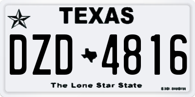 TX license plate DZD4816
