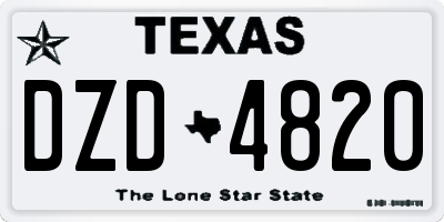 TX license plate DZD4820