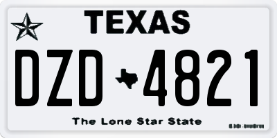 TX license plate DZD4821