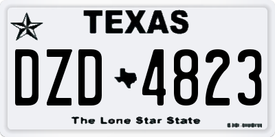 TX license plate DZD4823