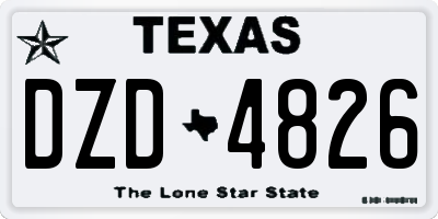 TX license plate DZD4826