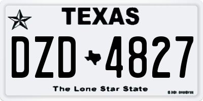 TX license plate DZD4827