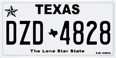 TX license plate DZD4828