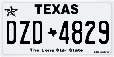 TX license plate DZD4829