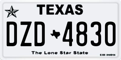 TX license plate DZD4830