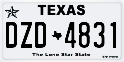 TX license plate DZD4831