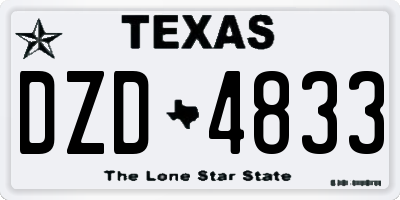 TX license plate DZD4833