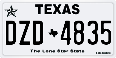 TX license plate DZD4835