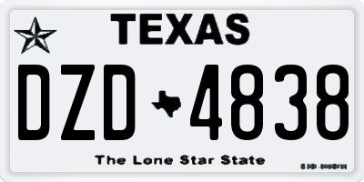 TX license plate DZD4838