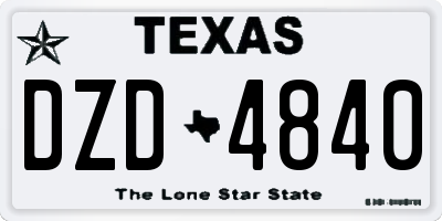 TX license plate DZD4840