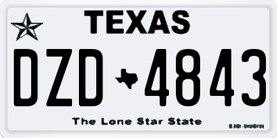 TX license plate DZD4843