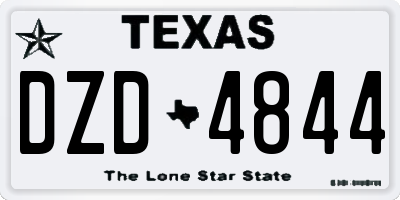 TX license plate DZD4844