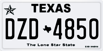 TX license plate DZD4850