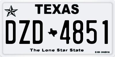 TX license plate DZD4851