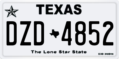 TX license plate DZD4852