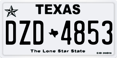 TX license plate DZD4853