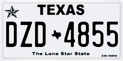 TX license plate DZD4855